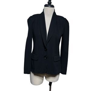 Veronica M Black Long Sleeve Knit Tunic Blazer Jacket Size XS